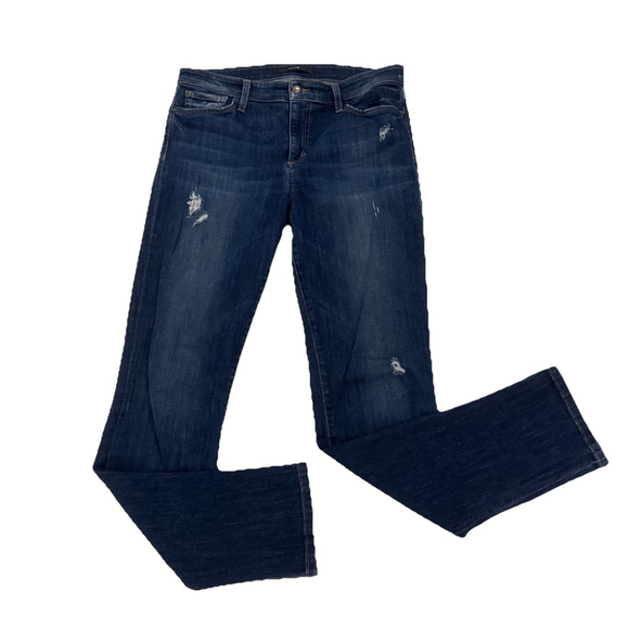 Joe's Jeans Denim - Joe’s Jeans Straight Leg Nellie Distressed Jeans Dark Medium Wash Women Size:31